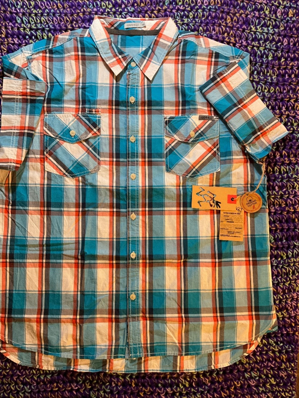 Gramicci-Mens Top/Button Down-XXL-Blue-